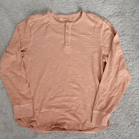 Old Navy Men's Long Sleeve Shirt | Size: Medium | Color: Tan/Light Brown/Peachy - Picture 1 of 3